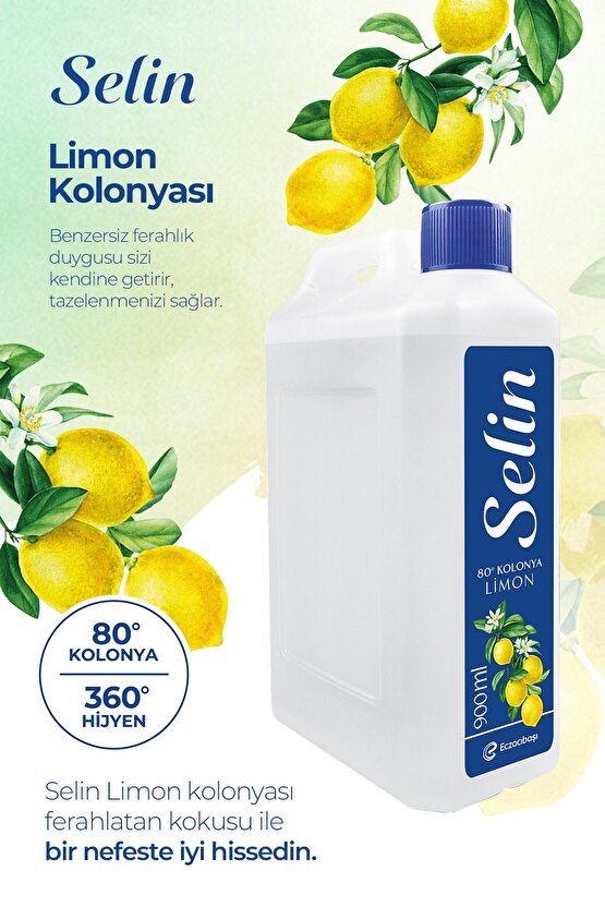 SELİN LİMON KOLONYASI 900 ML +SELİN LİMON KOLONYASI 400ML
