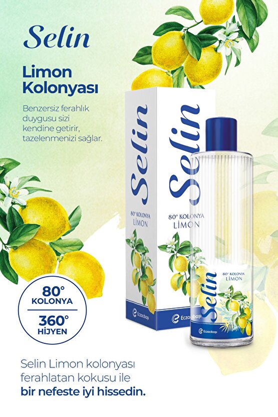 SELİN LİMON KOLONYASI 900 ML +SELİN LİMON KOLONYASI 400ML
