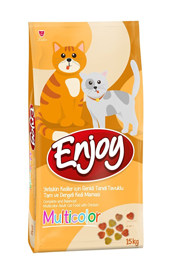 Tavuklu Yetişkin Çok Renkli Kedi Maması 15 Kg