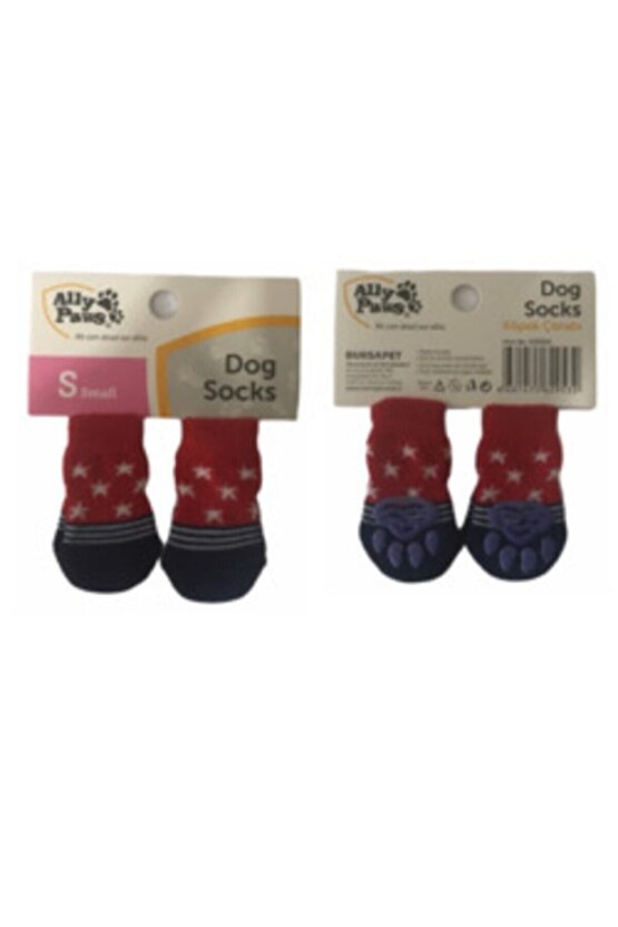 Köpek Çorabı Kaymaz Taban 4lü Small S-xs-kedi-mavi