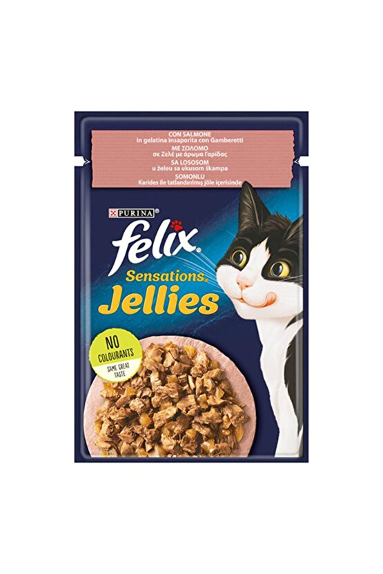 Pouch Sensation Jellies Somonlu Ve Karidesli Yetişkin Kedi Konservesi 85 gr