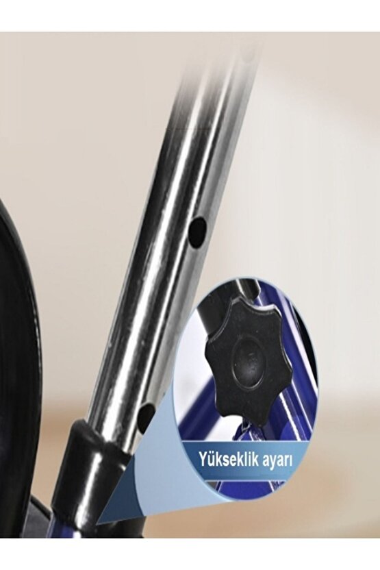 Rolatör Tekerlekli Yürüteç Hasta Yaşlı Yürüteçi Oturaklı 4 Tekerli 130 kg Taşıma Kapasiteli