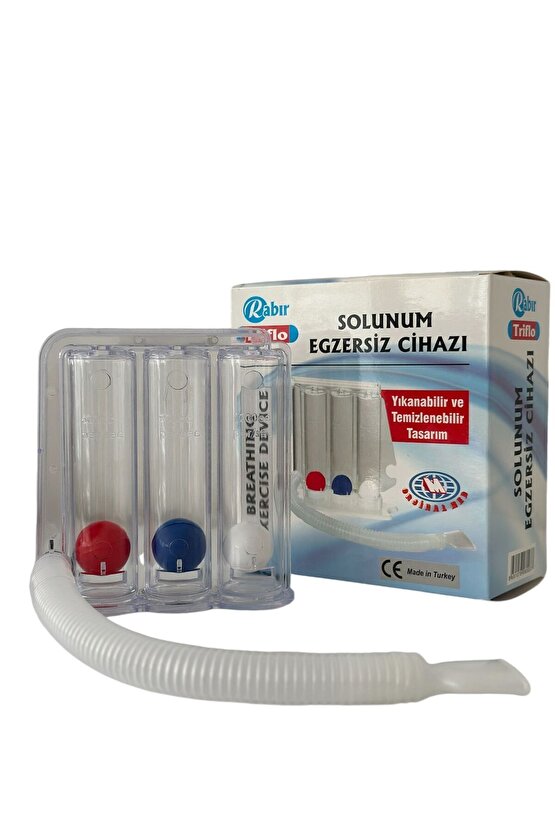 Triflo Solunum Egzersiz Cihazı- 3 Tane Üfleme Topu Nefes Egzersizi - 1 Adet