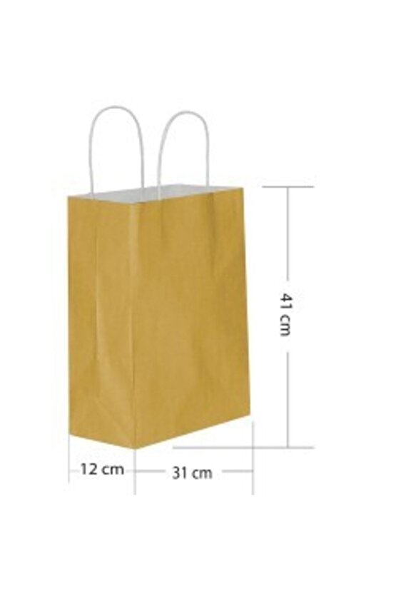 31x12x41 Büküm Saplı Poşet 25li -altın-