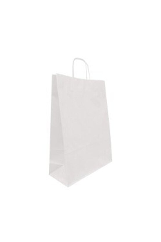31x12x41 Büküm Saplı Poşet 25li -beyaz-