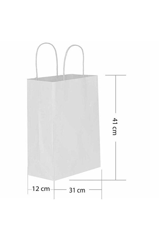 KİKA BÜKÜM SAPLI 31x12x41 BEYAZ KARTON ÇANTA 1000482
