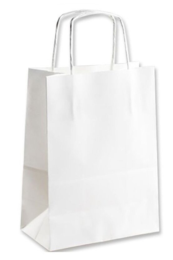 Beyaz 31x12x41 ( 100 Adet ) ( Kağıt Poşet Çanta )