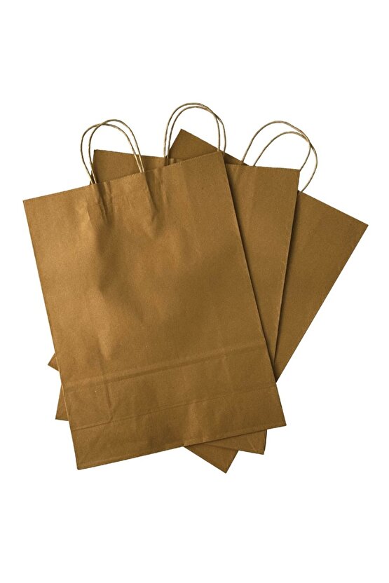 31x12x41 Burgu Saplı Karton Çanta Büyük Boy 50 Adet