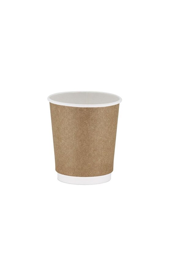 Double Wall Kraft Karton Bardak 8 Oz - 25 Adet