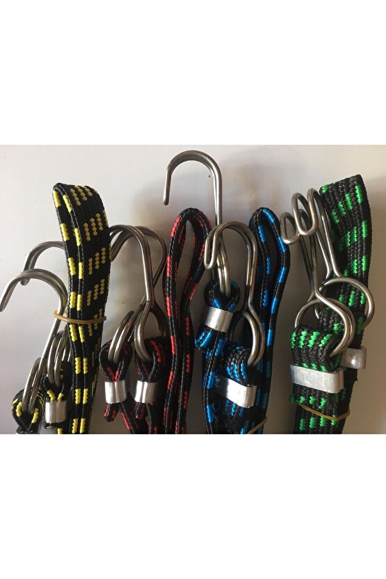 Bagaj Lastiği Sarı Kalın Çelik Kancalı 15mmx5mmx100cm