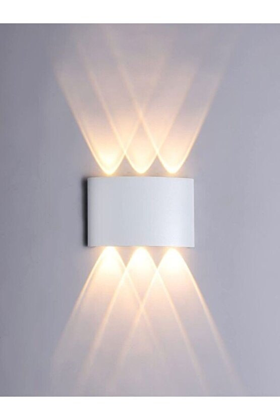 U2 Uranüs Beyaz Kasa 6 Watt (10 WATT EŞDEĞER) Gün Işığı Çift Yönlü Iç Ve Dış Mekan Aplik
