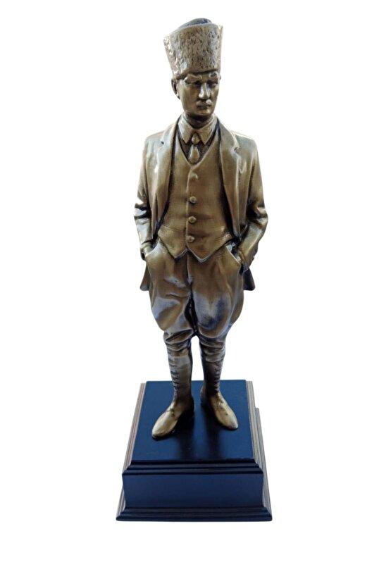 Ozel Tasarim Altin Renkli Ataturk Maket Heykeli