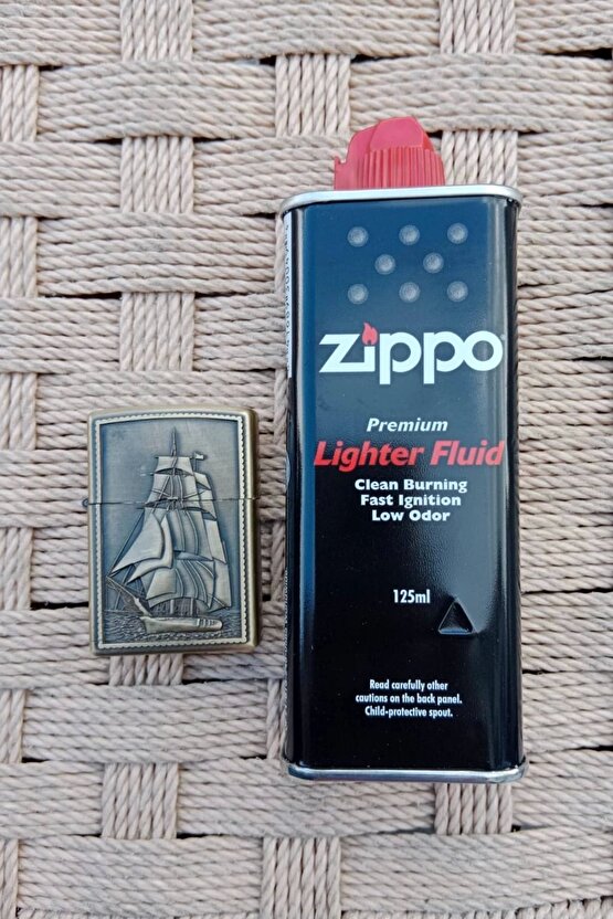Sari renkli Savas Gemili kabartmali premium zippo Cakmak