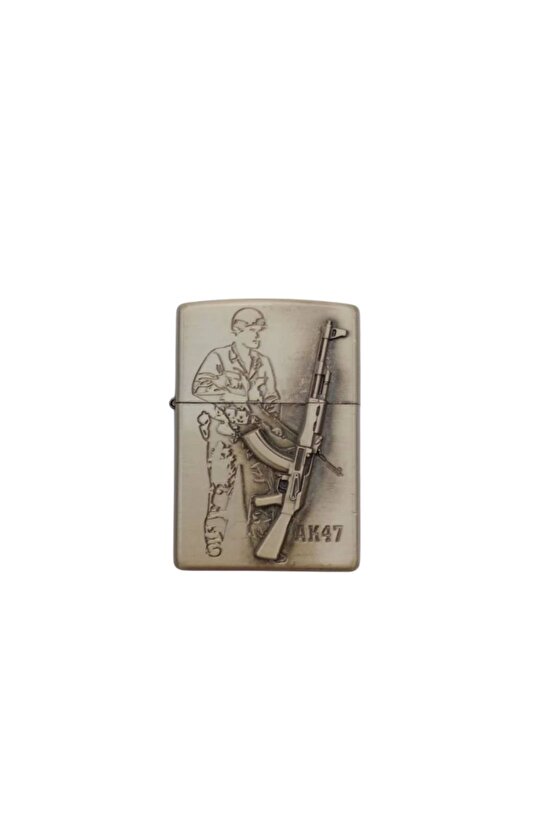 AK-47 Tufekli asker kabartmali premium zippo Cakmak