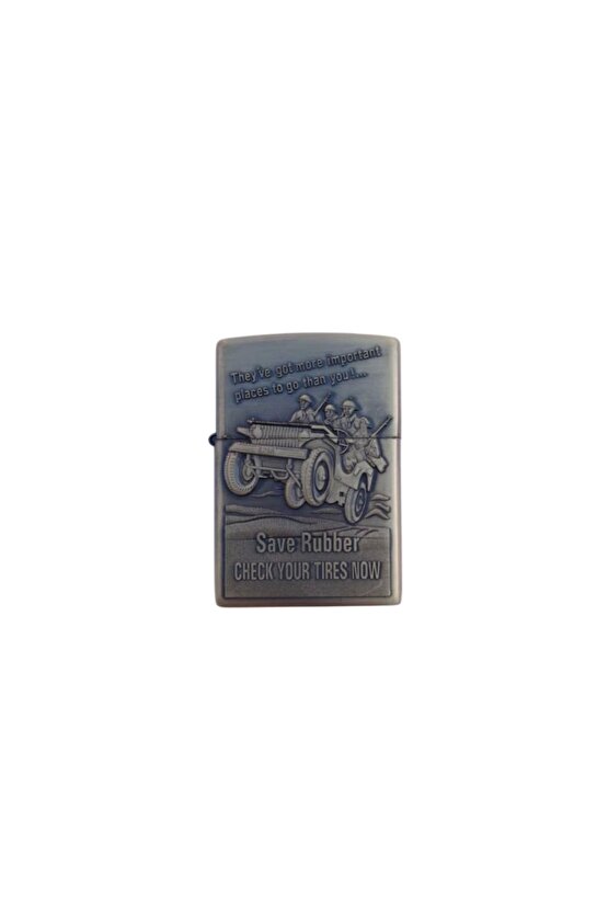 save rubber yazili kabartmali premium zippo Cakmak