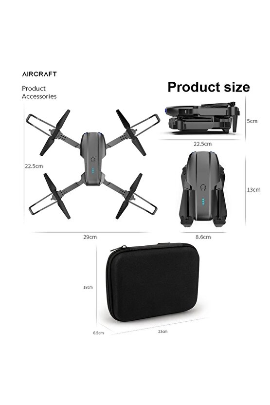 ÇİFT KAMERALI ÇİFT BATARYALI DRONE UZAKTAN KUMANDALI APP DESTEKLİ QUADCOPTER