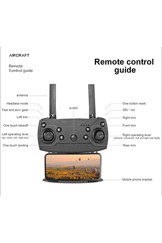 ÇİFT KAMERALI ÇİFT BATARYALI DRONE UZAKTAN KUMANDALI APP DESTEKLİ QUADCOPTER
