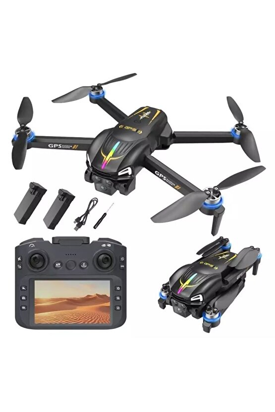 GPS Lİ DRONE EKRANLI UZAKTAN KUMANDA APP DESTEKLİ QUADCOPTER BRUSHLESS MOTOR 4K KAMERA