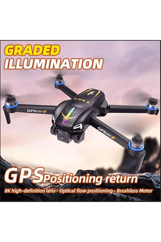 GPS Lİ DRONE EKRANLI UZAKTAN KUMANDA APP DESTEKLİ QUADCOPTER BRUSHLESS MOTOR 4K KAMERA