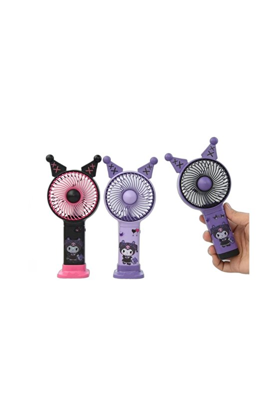 ÇOÇUKLAR İÇİN ŞARJLI EL FANI KUROMİ FİGÜR YAPIŞTIRMALI VANTİLATÖR SERİNLETİCİ TAŞINABİLİR FAN