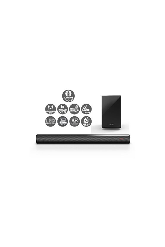 SOUND BAR BLUETOOTH LU SD KART USB AUX GİRİŞLİ FM RADYOLU SUBWOOFER HOPARLÖR