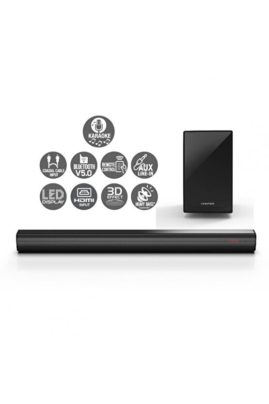 SOUND BAR BLUETOOTH LU SD KART USB AUX GİRİŞLİ FM RADYOLU SUBWOOFER HOPARLÖR