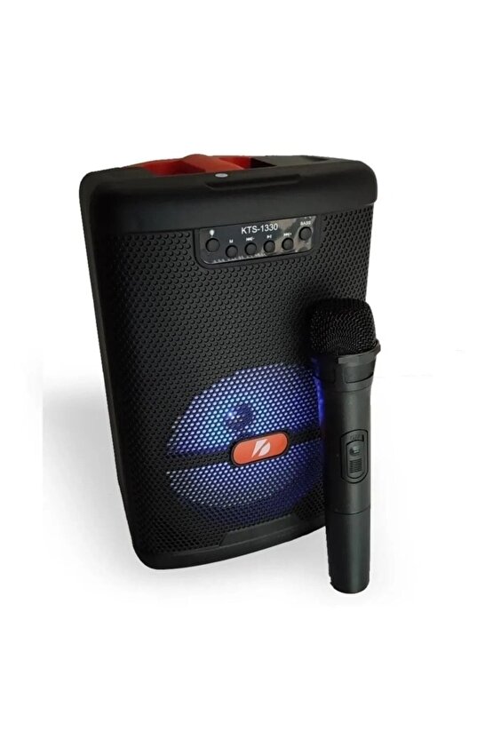 Kablosuz Mikrofonlu Bluetooth Hoparlör Led Işıklı Sd Kart Fm Usb Ve Mikrofon Girişi Speaker