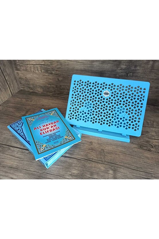 Haktan Yayınları Kuran Kursu Seti; Orta Boy Mavi Kuran, Elifba, Rahle