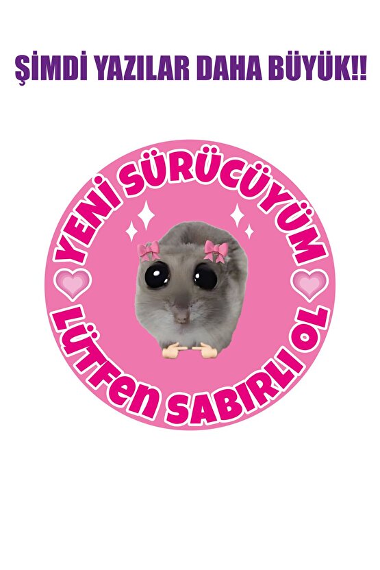Acemi Sürücü Yeni Sürücü 16x16 Cm Su Geçirmez Yüksek Çözünürlüklü Sticker Araba Motor Sticker