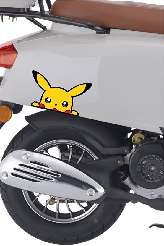 Pikachu Sticker 14x8 Cm Su Geçirmez Yüksek Çözünürlüklü Araba Laptop Motorsiklet Duvar Oda Sticker