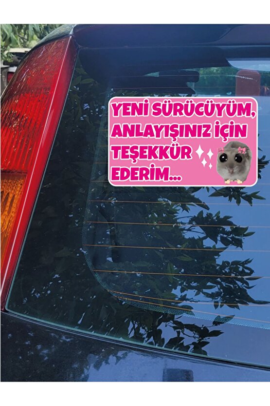 Acemi Sürücü Yeni Sürücü Sticker 22x13 Cm Su Geçirmez Sticker Araba Motor Duvar Cam Etiket Sticker