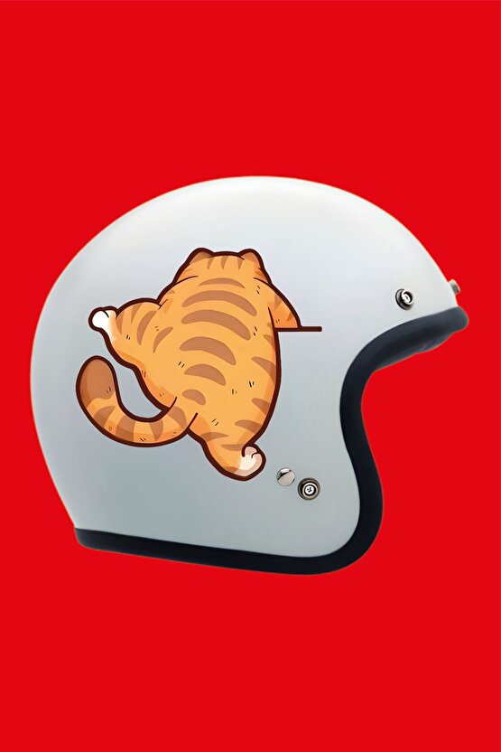 Tırmanan Kedi Sticker 14,2x13,5 Cm Su Geçirmez Yüksek Çözünürlüklü Araba Laptop Motor Kask Sticker