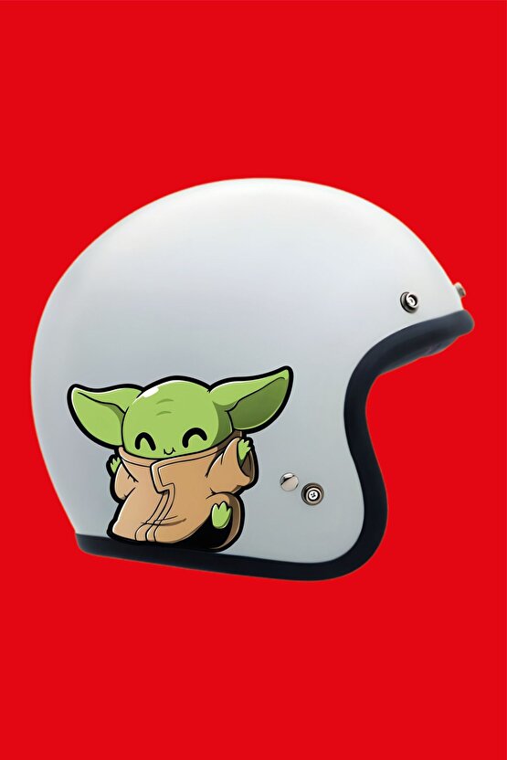 Baby Yoda Sticker 13,5x12 Cm Su Geçirmez Yüksek Çözünürlüklü Araba Laptop Motor Kask Duvar Sticker