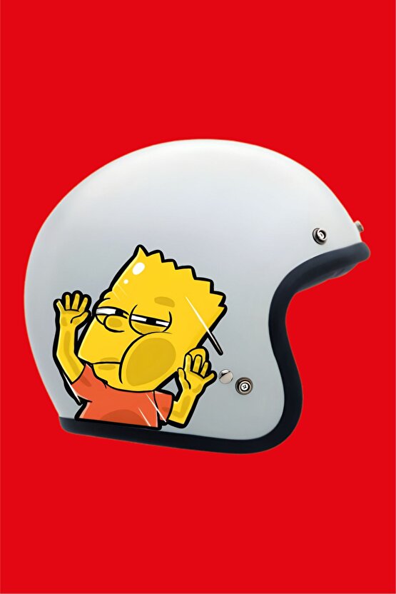 Bart Sticker 13x13,5 Cm Su Geçirmez Yüksek Çözünürlüklü Araba Laptop Oto Motor Kask Duvar Sticker