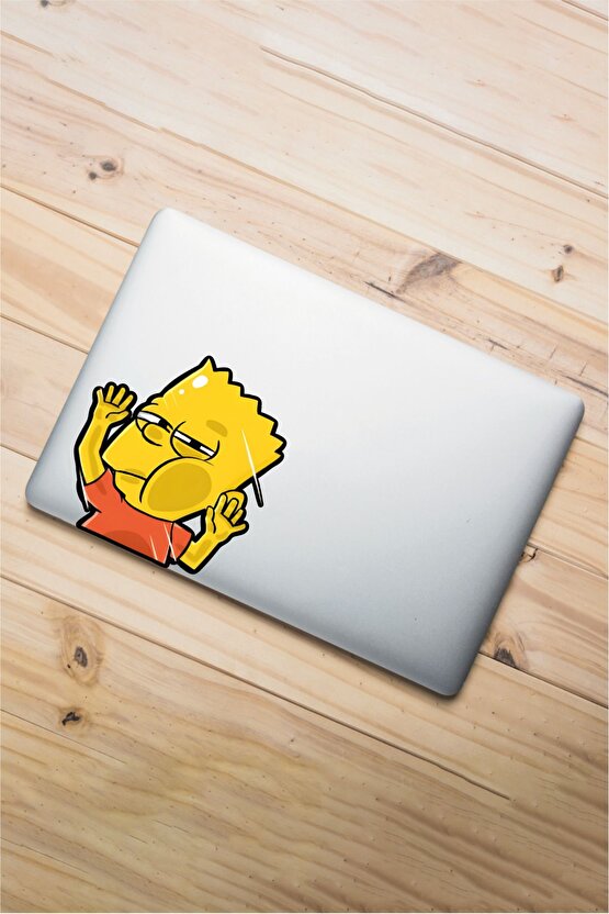 Bart Sticker 13x13,5 Cm Su Geçirmez Yüksek Çözünürlüklü Araba Laptop Oto Motor Kask Duvar Sticker