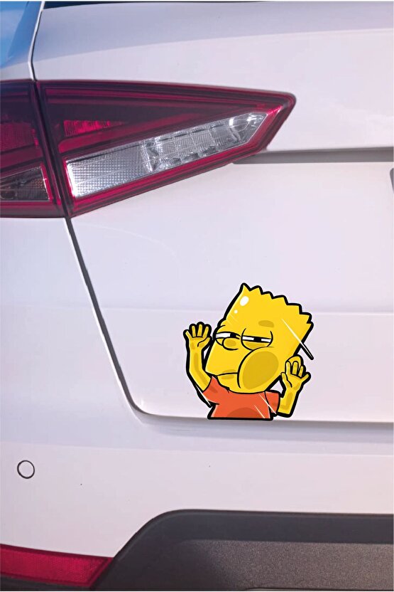 Bart Sticker 13x13,5 Cm Su Geçirmez Yüksek Çözünürlüklü Araba Laptop Oto Motor Kask Duvar Sticker