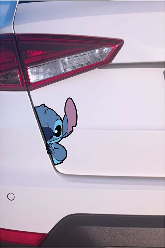 Stitch Sticker 9,5x14 Cm Su Geçirmez Yüksek Çözünürlüklü Araba Laptop Oto Motor Kask Sticker