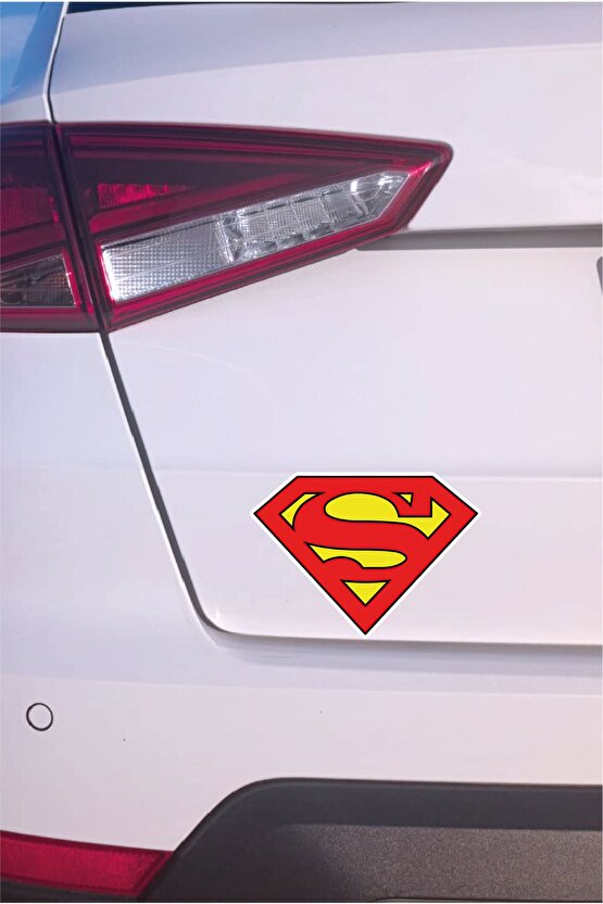 Superman Sticker 13,5x9,5 Cm Su Geçirmez Yüksek Çözünürlüklü Araba Laptop Oto Motor Kask Sticker