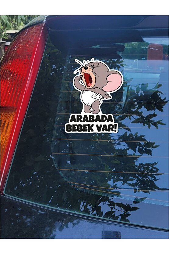 Küçük Jerry Sticker 13,6x18 Cm Su Geçirmez Yüksek Çözünürlüklü Araba Laptop Oto Motor Kask Sticker