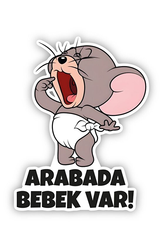 Küçük Jerry Sticker 13,6x18 Cm Su Geçirmez Yüksek Çözünürlüklü Araba Laptop Oto Motor Kask Sticker
