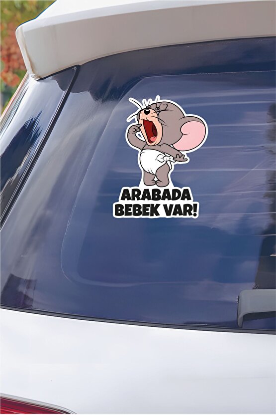 Küçük Jerry Sticker 13,6x18 Cm Su Geçirmez Yüksek Çözünürlüklü Araba Laptop Oto Motor Kask Sticker