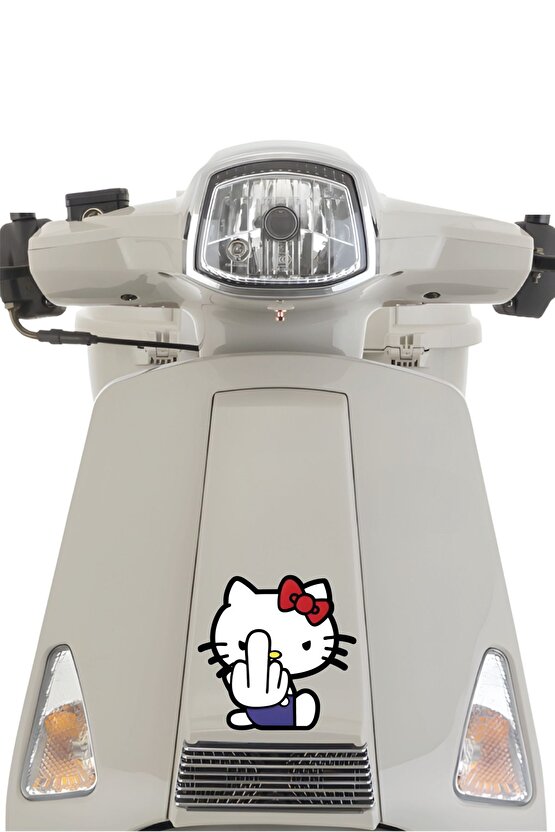 Hello Kitty Sticker 13,5x13 Cm Su Geçirmez Yüksek Çözünürlüklü Araba Laptop Oto Motor Kask Sticker