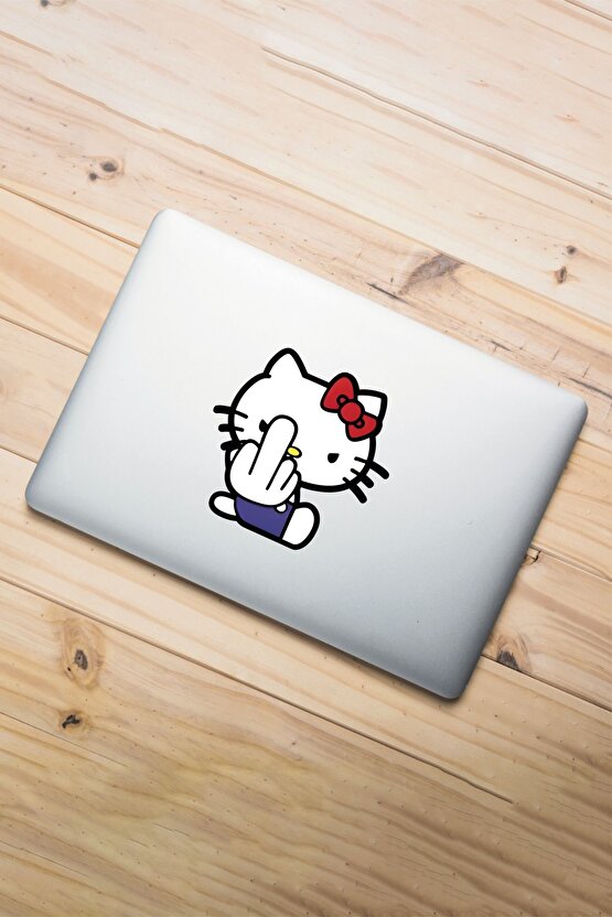 Hello Kitty Sticker 13,5x13 Cm Su Geçirmez Yüksek Çözünürlüklü Araba Laptop Oto Motor Kask Sticker