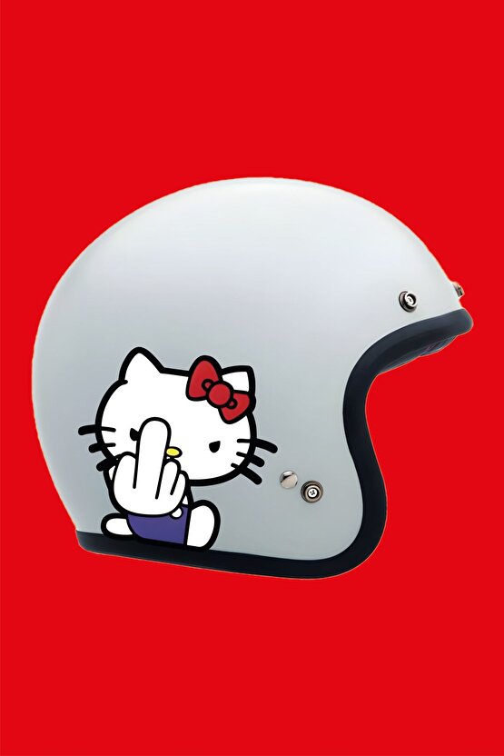Hello Kitty Sticker 13,5x13 Cm Su Geçirmez Yüksek Çözünürlüklü Araba Laptop Oto Motor Kask Sticker