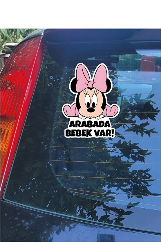 Minnie Mouse Sticker 14,5x19 Cm Su Geçirmez Yüksek Çözünürlüklü Araba Laptop Motor Kask Sticker