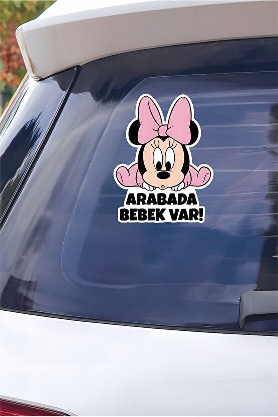 Minnie Mouse Sticker 14,5x19 Cm Su Geçirmez Yüksek Çözünürlüklü Araba Laptop Motor Kask Sticker