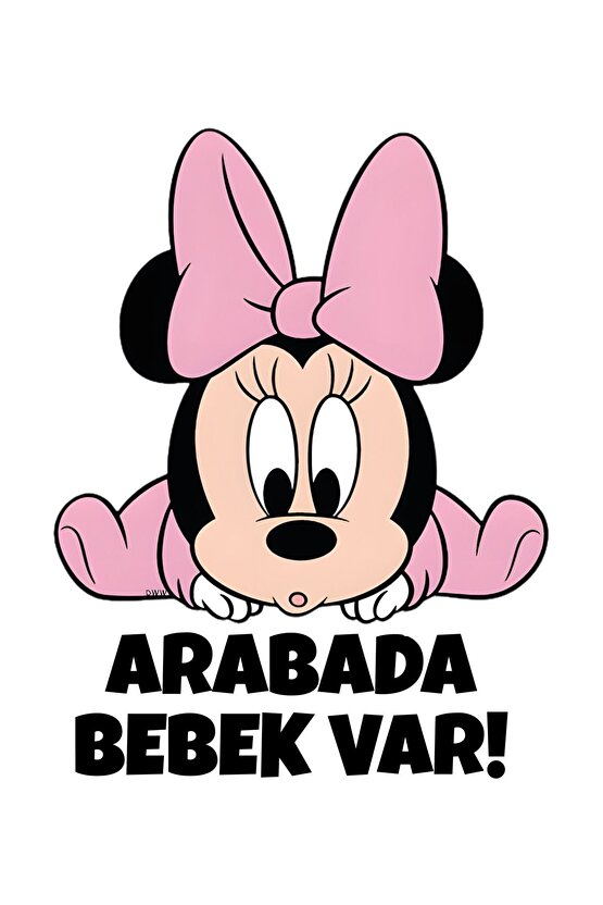 Minnie Mouse Sticker 14,5x19 Cm Su Geçirmez Yüksek Çözünürlüklü Araba Laptop Motor Kask Sticker
