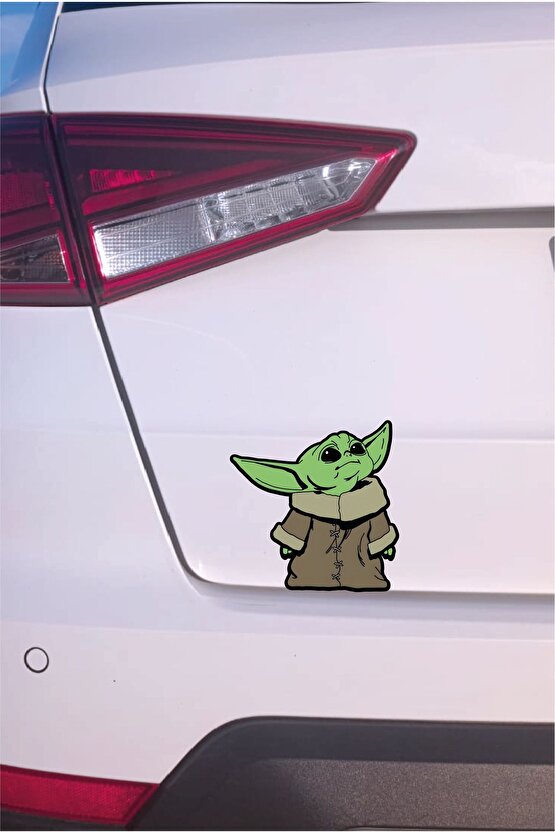 Baby Yoda Sticker 12x12 Cm Su Geçirmez Yüksek Çözünürlüklü Araba Laptop Oto Motorsiklet Kask Sticker