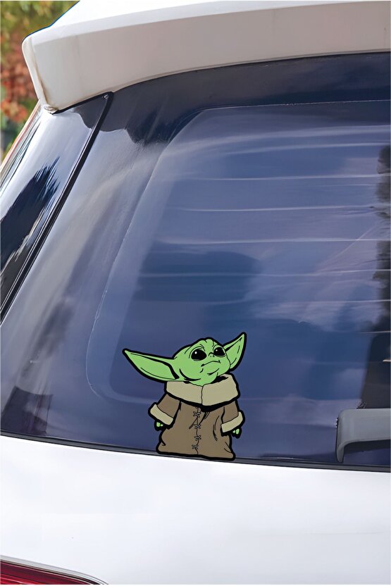 Baby Yoda Sticker 12x12 Cm Su Geçirmez Yüksek Çözünürlüklü Araba Laptop Oto Motorsiklet Kask Sticker