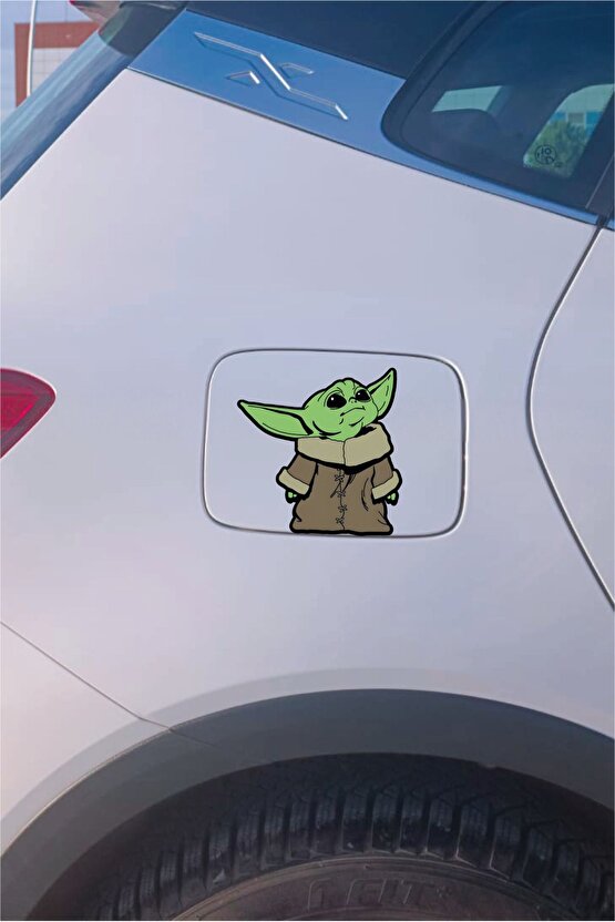 Baby Yoda Sticker 12x12 Cm Su Geçirmez Yüksek Çözünürlüklü Araba Laptop Oto Motorsiklet Kask Sticker